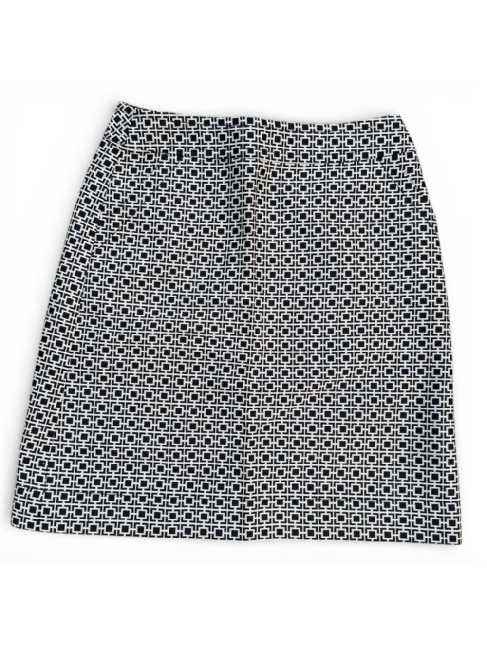 Classic Black & White A-line Pencil Skirt Sz 6 Mod Retro Banana Republic Basic